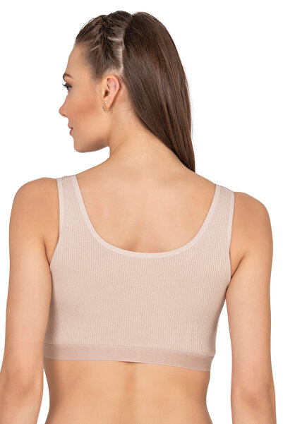 ÖZKAN underwear Özkan 27408 Kadın Viskon Kumaş Çıkarılabilir Pedli Balensiz Kaşkorse Kalın Askılı Sütyen Büstiyer