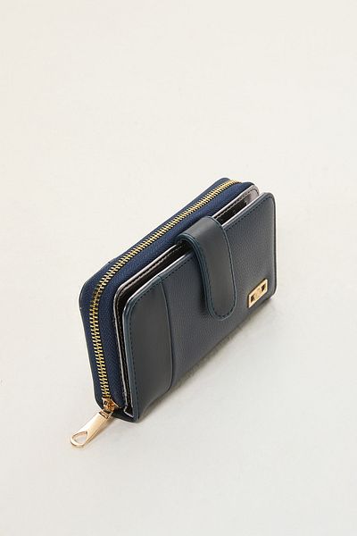 Setrms Banded Snap Closure Zippered Card Holder Wallet