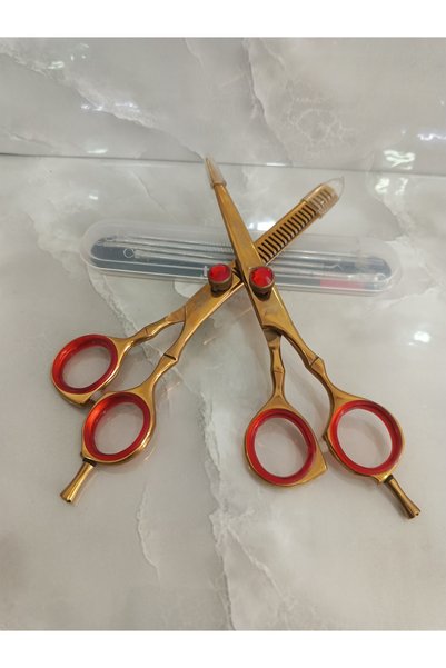 SMP Berber makası 6 inç 2 li set kesim makası efile ara makası kuaför salon