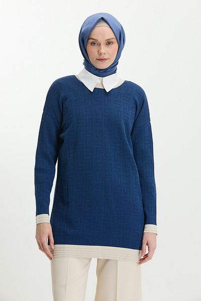 Setrms Tunica din tricot cu nervuri cu model S