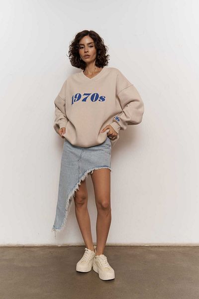 MAİ COLLECTİON Unisex mikina Mcllctn Bone Oversize z roku 1970