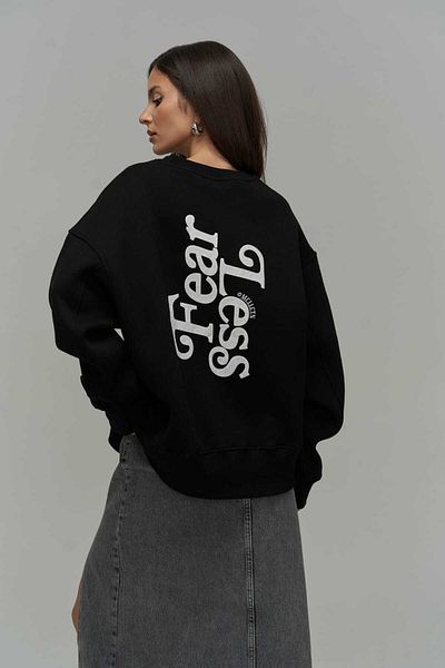 MAİ COLLECTİON Unisex oversize mikina Mcllctn Fear Less Black