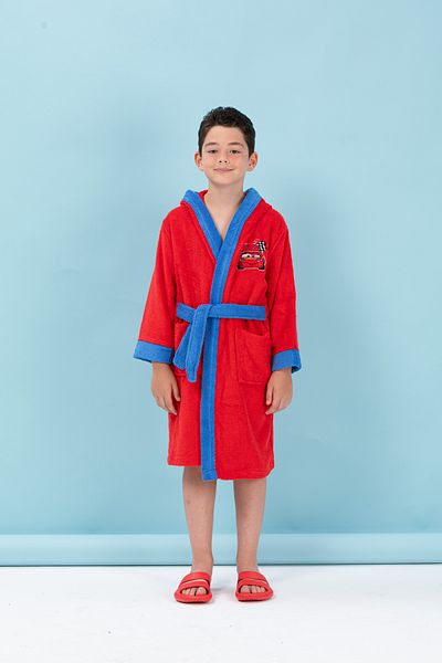 Özdilek Cars Go Embroidered Disney Licensed Hooded Children's Bathrobe Age 5/6