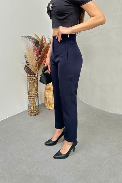 BİKELİFE Damenhose aus Stoff mit hoher Taille und schmalem Bein