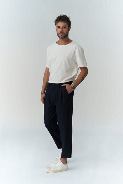 MAİ COLLECTİON Ανδρικό παντελόνι Harold Navy Blue
