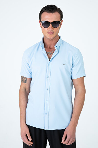 Artı1 Ανδρικό ανδρικό πουκάμισο με κοντό μανίκι με πλεκτή υφή που αναπνέει