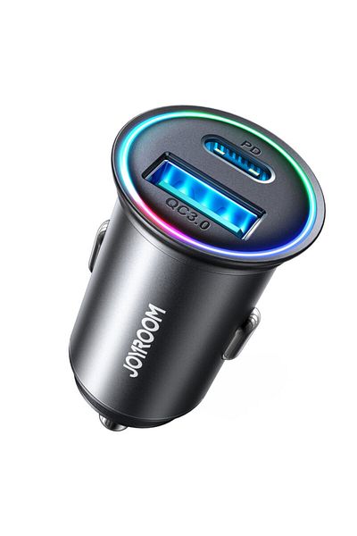 REDz Accessories Adaptor auto Joyroom JR-CCN04, USB și tip C, încărcare rapidă 60W, negru