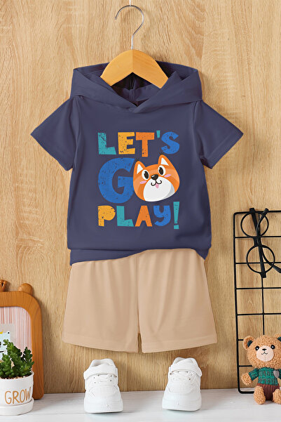 MYADA Novi sezonski hoodie Let's Play Fox Štampano 2-dijelni dečiji set 23322