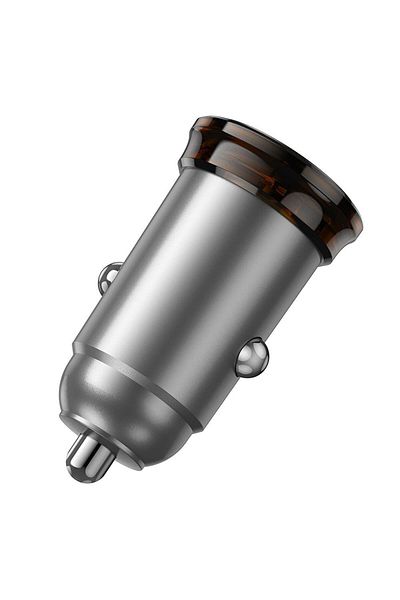 REDz Accessories Încărcător auto Hoco NZ16A, încărcare rapidă, USB tip C și USB, argintiu