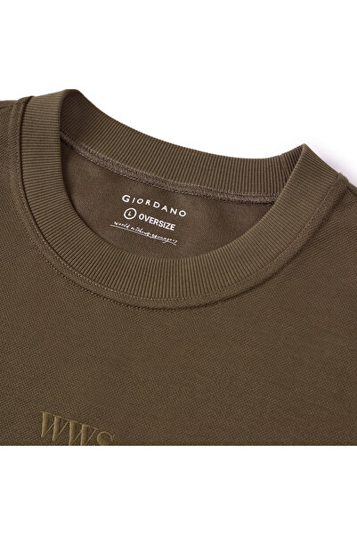Giordano Men's Waffle Crew Neck Oversized Tee