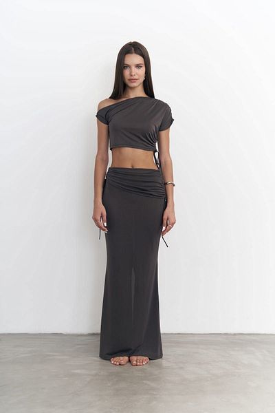 MAİ COLLECTİON Ivan Gathered antracit szoknya szett