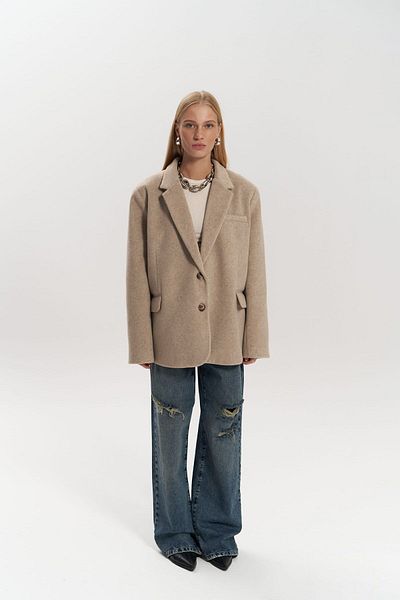 MC MAİ COLLECTİON Howell Taupe Blazer Jacke