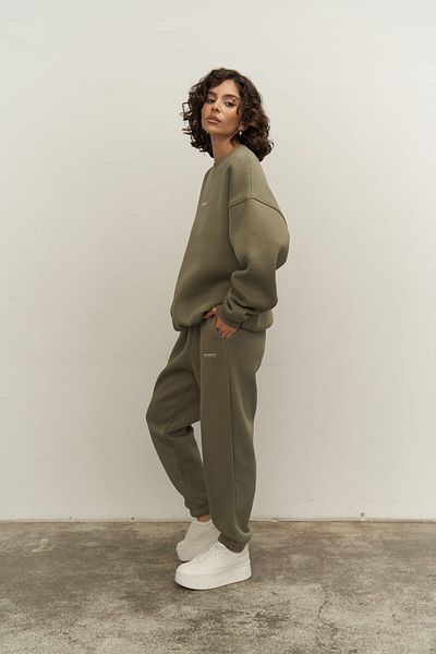 MAİ COLLECTİON Σετ φόρμας Mini Bike Soft Khaki Crew Neck