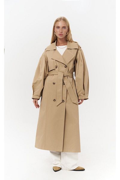 MAİ COLLECTİON Aubree Mink Oversize Trench Coat