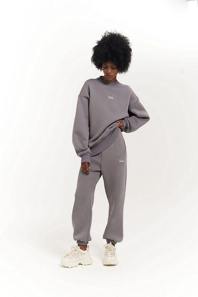 MAİ COLLECTİON Sada teplákových souprav Romana Crew Neck Smoke
