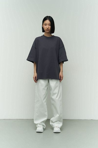 MAİ COLLECTİON Tričko Eat Sleep Anthracite Oversize