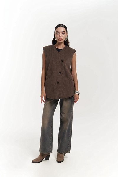 MAİ COLLECTİON Colmar Brown Casual Cardigan