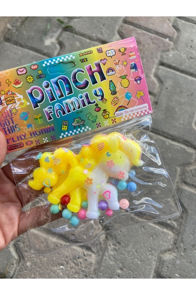 synshop My Little Pony Unicorn Tek Boynuz At Taba Jel Sarı Beyaz Yumuşak Squi...