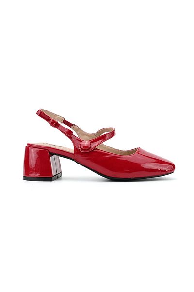 Tmall Women's casual shoes, with thick heels, made of eco-leather, P1286, burgundy