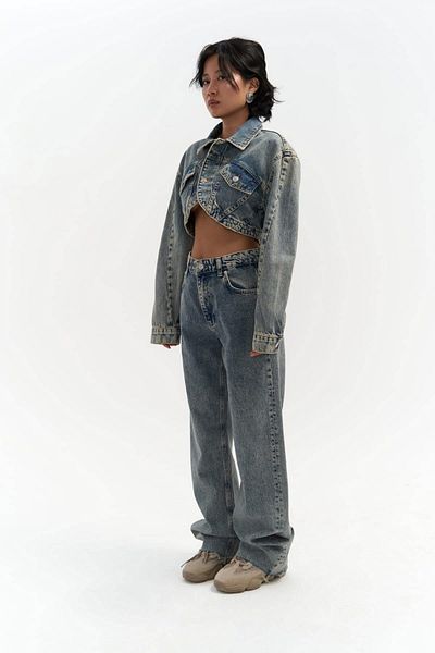 MAİ COLLECTİON Marla Dirty Green Basic Jeans