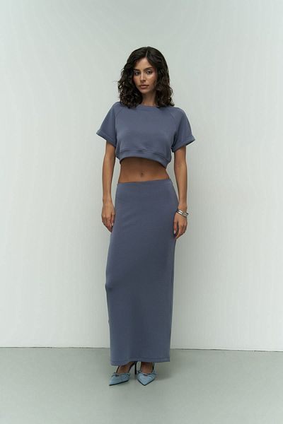 MAİ COLLECTİON Paloma Indigo Crop szoknya és felső szett