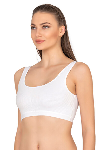 ÖZKAN underwear Özkan 27408 Kadın Viskon Kumaş Çıkarılabilir Pedli Balensiz Kaşkorse Kalın Askılı Sütyen Büstiyer