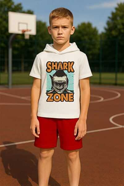 MYADA Новий сезон, дитячий комплект з капюшоном і принтом Shark Zone, 2 предм...