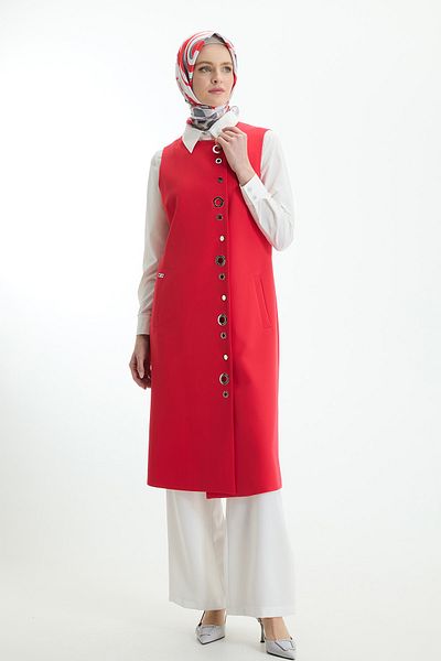 Setrms Eyelet Detailed Long Vest