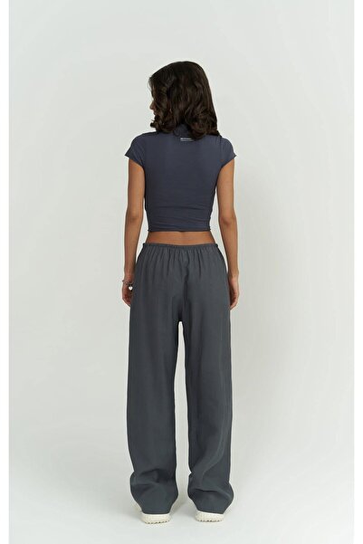 MAI STUDIOS CO. Toppin antracitová česaná bavlna