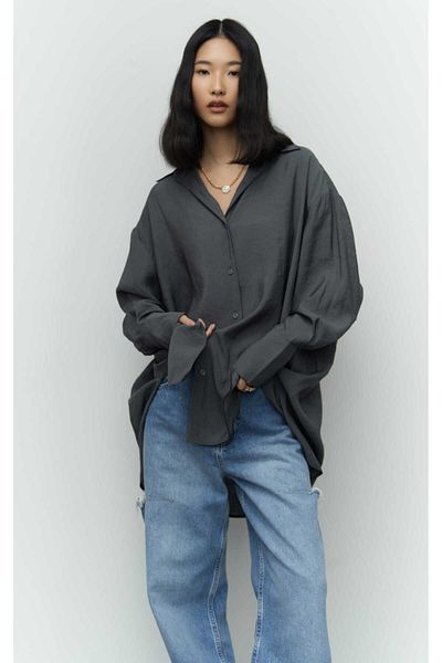 MAİ COLLECTİON Oversize košile Zaria Anthracite