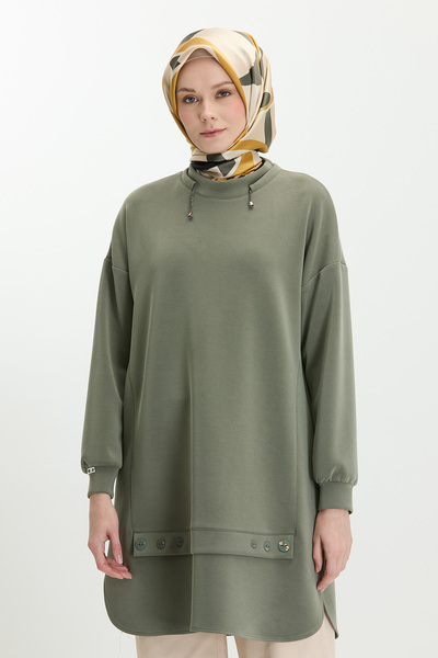 Setrms Süs Düğmeli Scuba Tunik