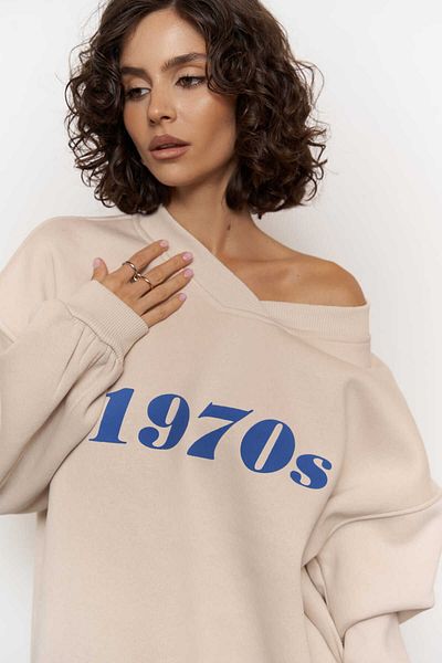 MAİ COLLECTİON Unisex mikina Mcllctn Bone Oversize z roku 1970