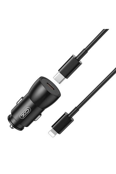 REDz Accessories Set adaptor auto XO-CC57 cu cablu Lightning, compatibil cu iPhone, încărcare rapidă PD25W, negru