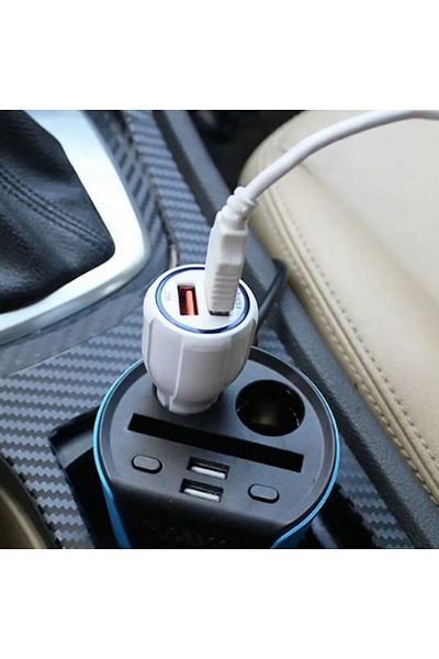 REDz Accessories Încărcător auto cu 2 porturi USB, Qc 3.0, încărcare duală G-c21, universal, alb