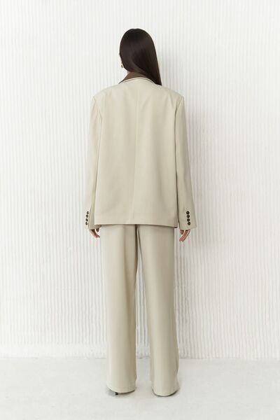 MAI STUDIOS CO. Bézs blézer - Elias dupla gallérral