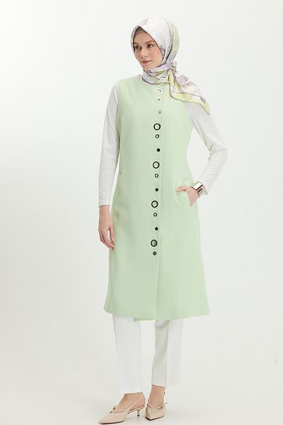 Setrms Eyelet Detailed Long Vest
