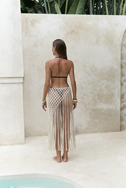 BOHEMAİ Hamper Beige Mesh Skirt