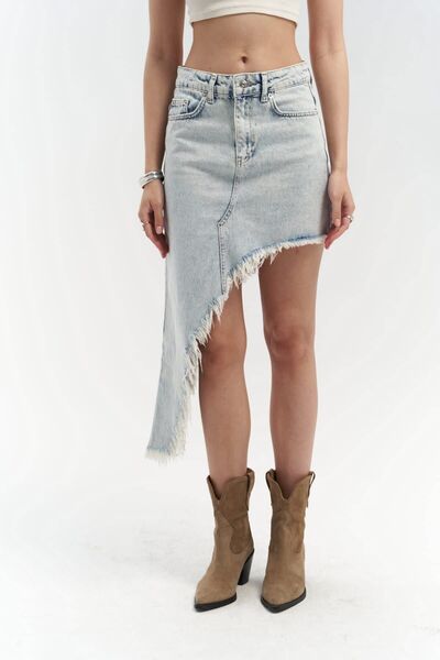 MAI STUDIOS CO. Matteau Püskül Detay Mavi Jean Etek