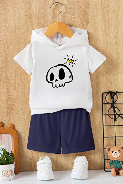 MYADA Новий сезон, дитячий комплект з 2 предметів з капюшоном і принтом скеле...