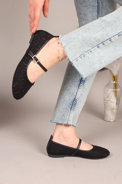 Birikon Taffy Tweed Ballerina Black