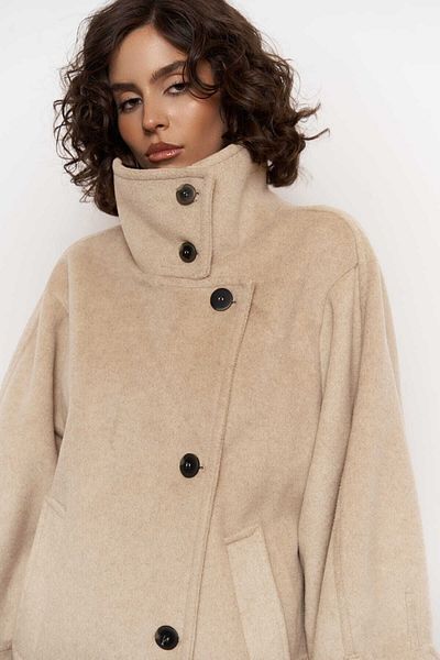 MAİ COLLECTİON Onyx Taupe Stamp Coat