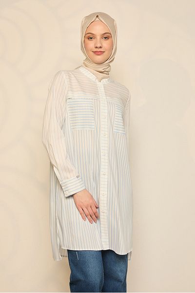 Setrms Aller Detailed Short Front Long Back Tunik with Pockets