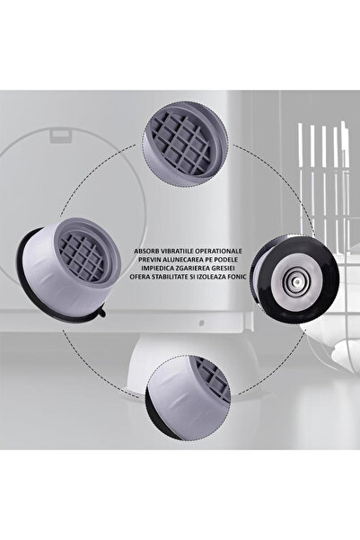 NEXTLY Set of 8 Non-Slip Feet for Washing Machine, Tumble Dryer, Refrigerator, Furniture