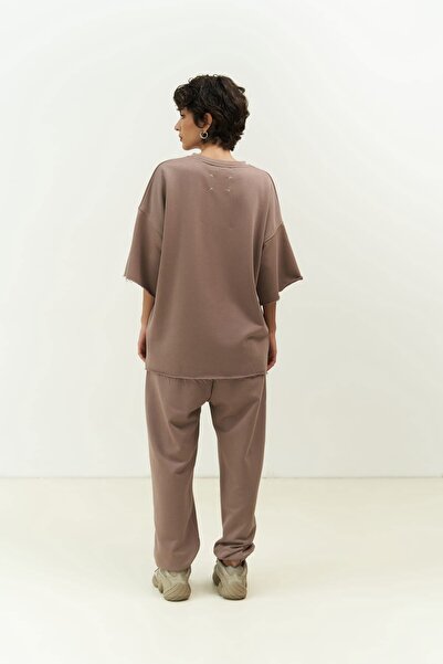 MAI STUDIOS CO. Σετ φόρμας μπλουζάκι Manno Brown Grey