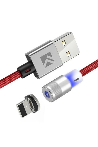 REDz Accessories Fast charging cable, 2A, magnetic connector, for iPhone, 1m, red, durable, Floveme