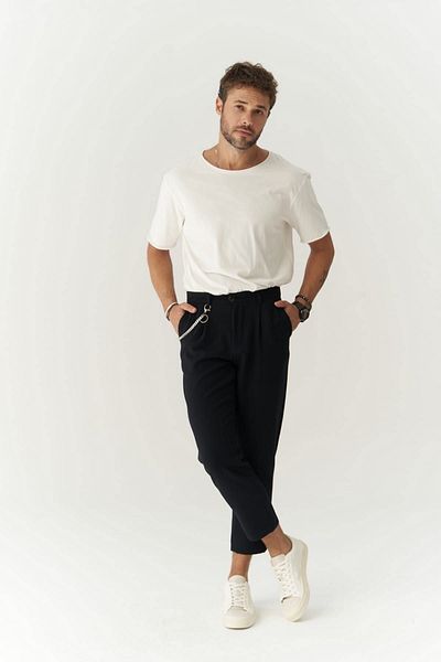 MAİ COLLECTİON Ανδρικό παντελόνι Myles Navy Blue