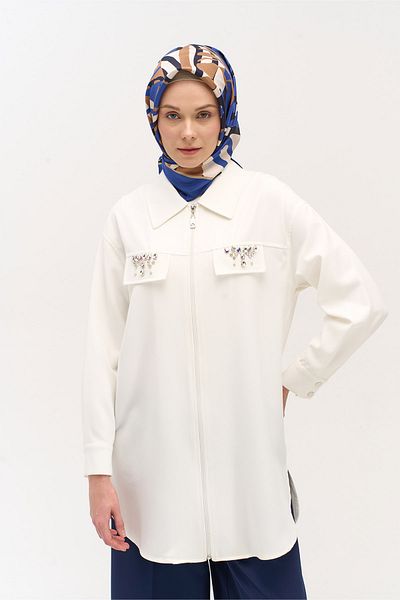 Setrms Stone Detailed Zippered Cap