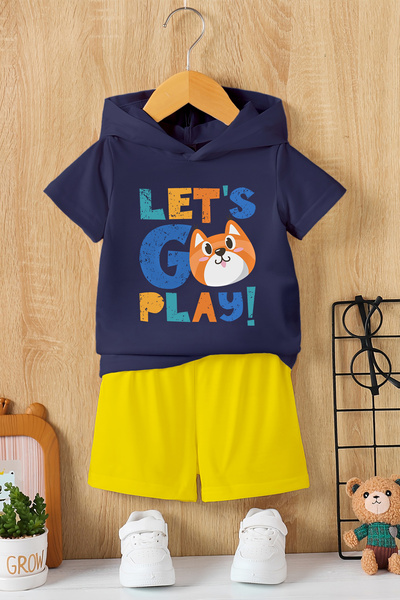 MYADA Novi sezonski hoodie Let's Play Fox Štampano 2-dijelni dečiji set 23322