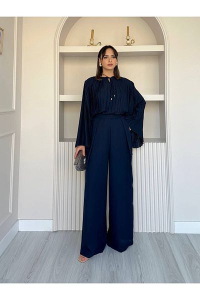 ALREMİYA Hijab Suit with Pleated Tunic Trousers