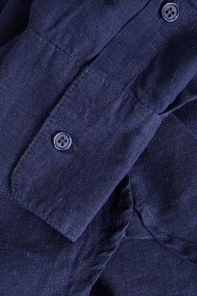 JJXX Women's Jxjamie Oversize Long Sleeve Linen Shirt 12269668   Navy Blue